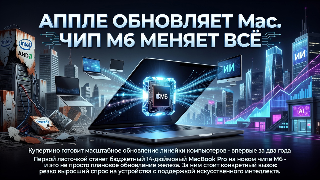 Apple обновляет Mac. Чип M6 меняет всё