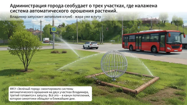 Администрация города сообщает о трех участках, где налажена система автоматического орошения растений.
